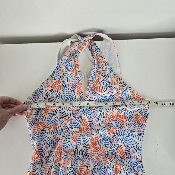 Willa Story Mia Ruffled Tiered Asymmetrical Halter Midi Sundress XS Euro Summer - Picture 9 of 14